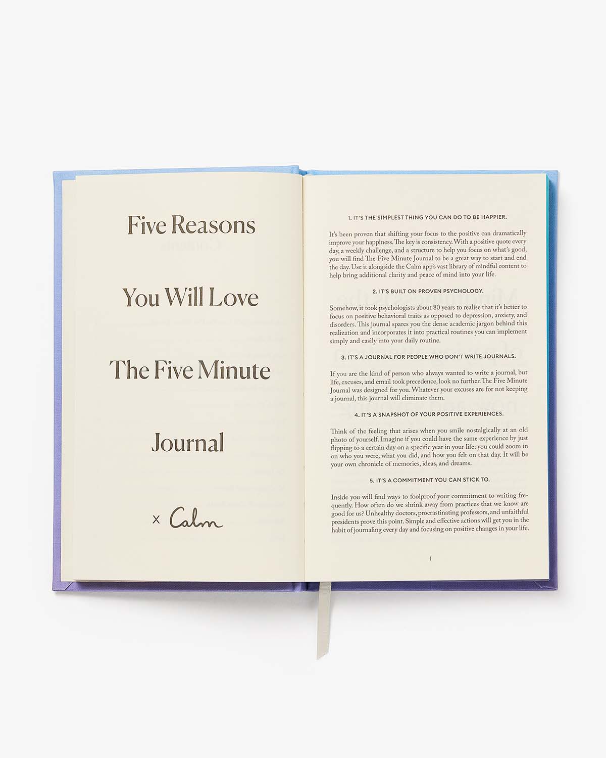 Mindfulness journal titled "Calm" from Intelligent Change, featuring a clean, minimalist cover design with calming colors.