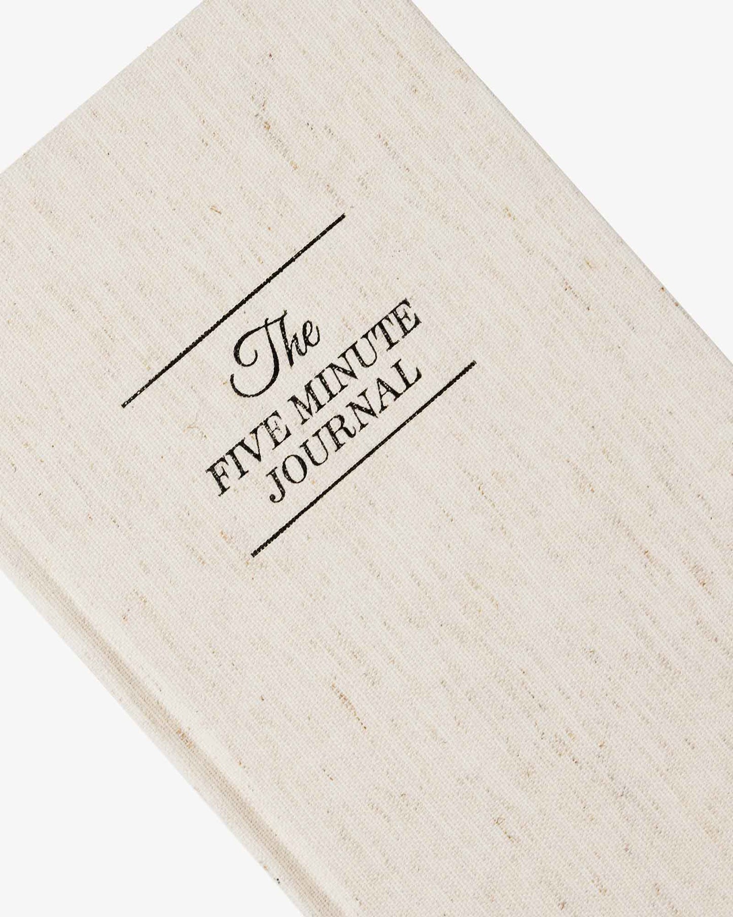 The Five Minute Journal by Intelligent Change, original linen mindfulness journal with a hardcover and minimalist design.