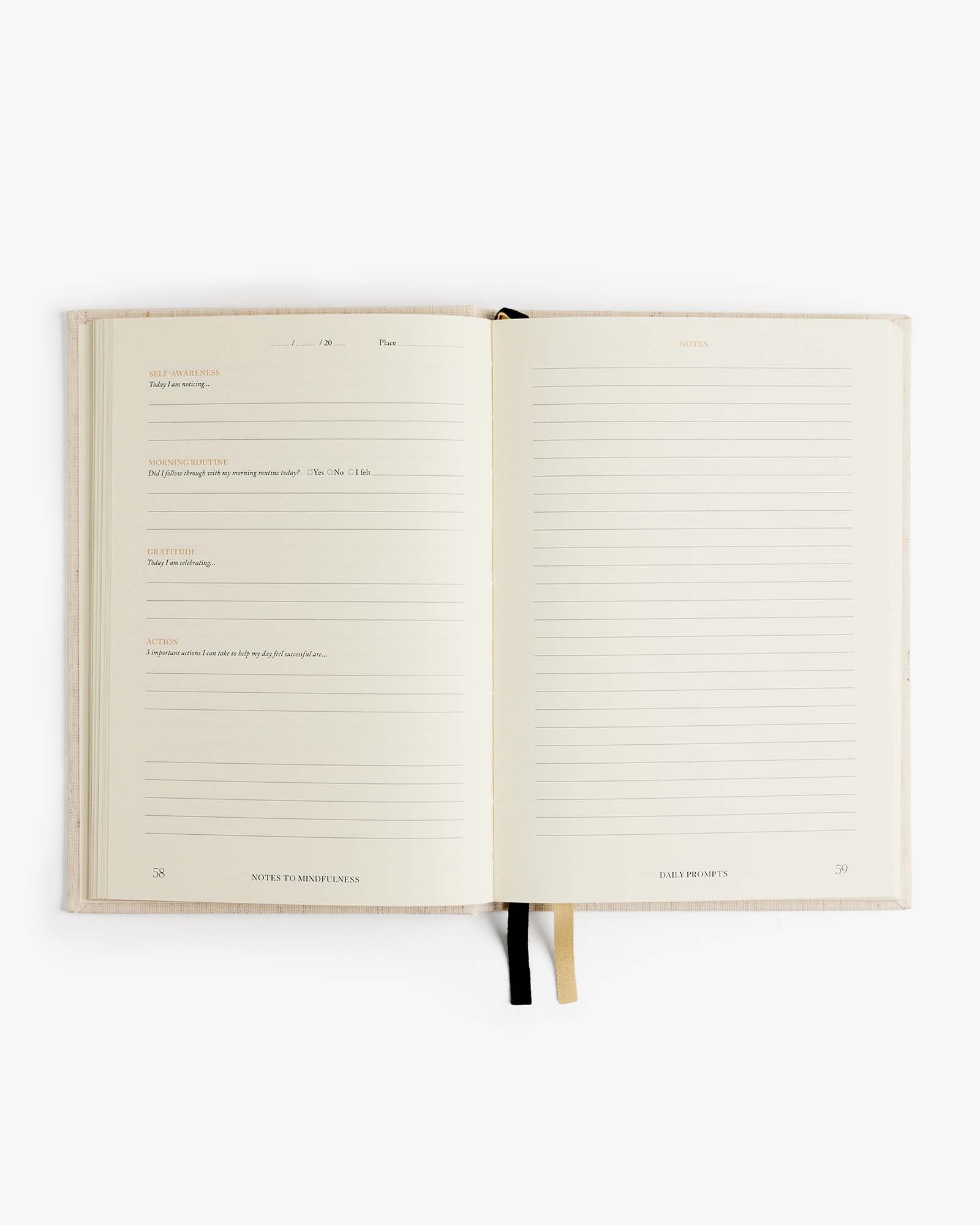 Notes to Mindfulness Journal in linen cover by Intelligent Change, featuring a calming design for mindfulness and reflection.