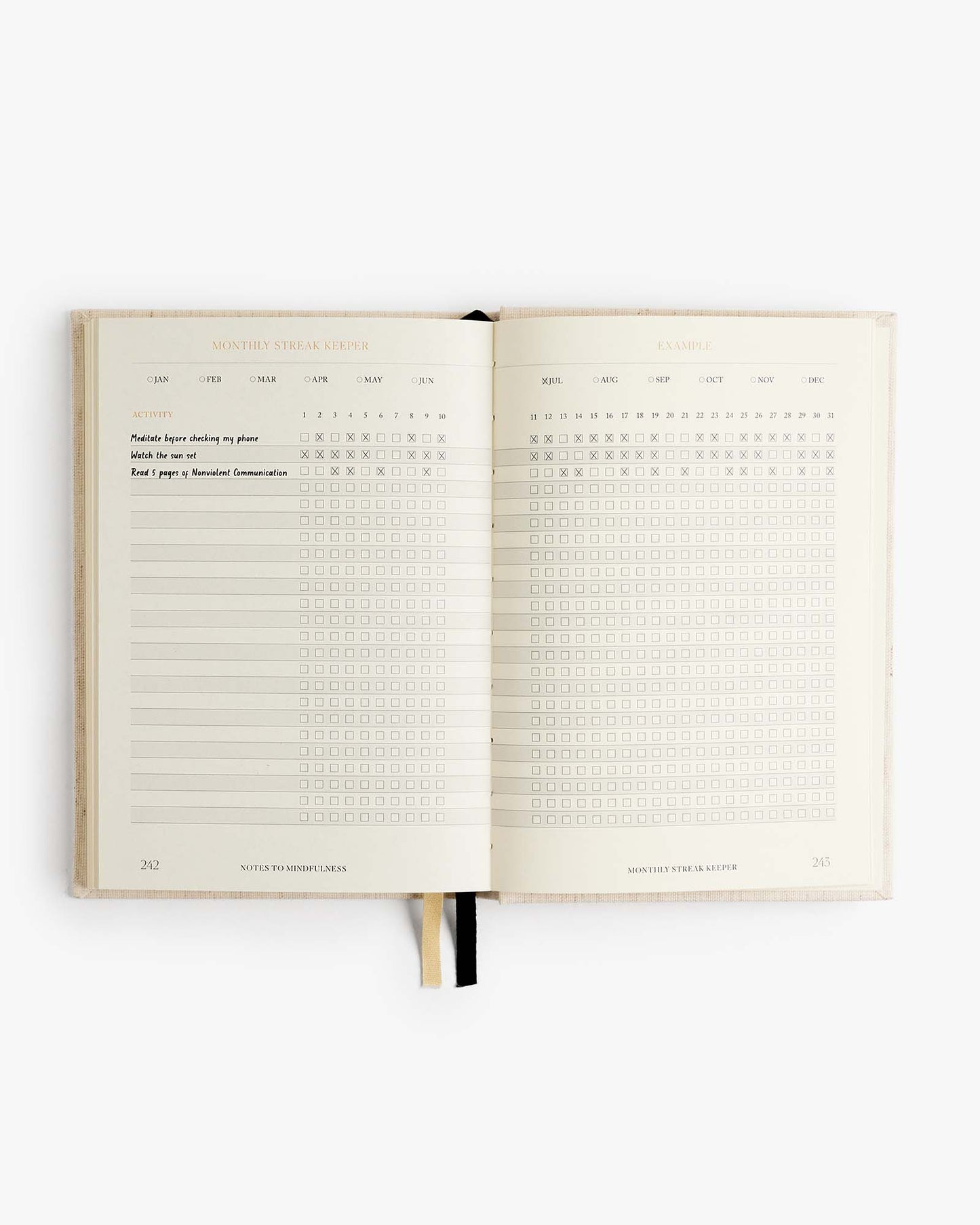 Notes to Mindfulness Journal in linen cover by Intelligent Change, featuring a peaceful, minimalist design for mindful reflection.