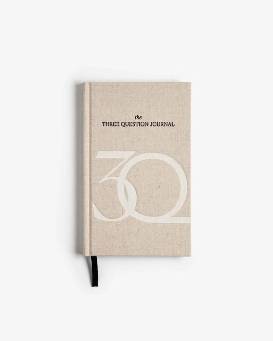 Intelligent Change Three Question Journal for mindfulness, featuring a clean cover with the journal's title and minimal design.