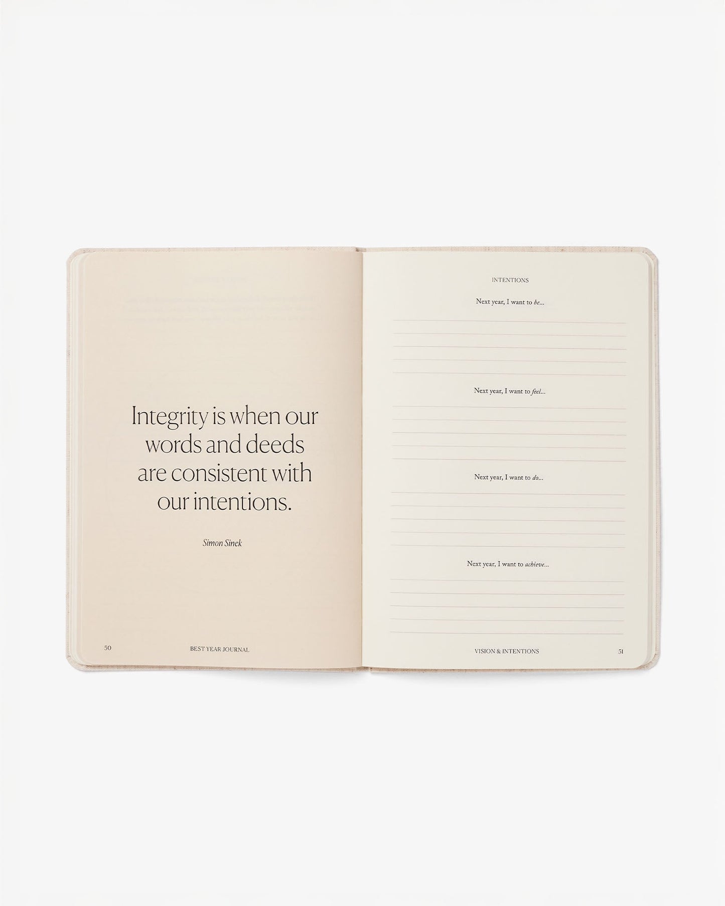 Black Best Year Journal Essential for mindfulness by Intelligent Change, showing the journal with a sleek black cover and minimalist design.