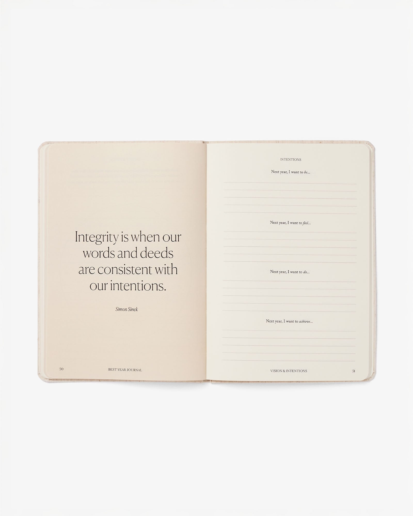 Black Best Year Journal Essential for mindfulness by Intelligent Change, showing the journal with a sleek black cover and minimalist design.