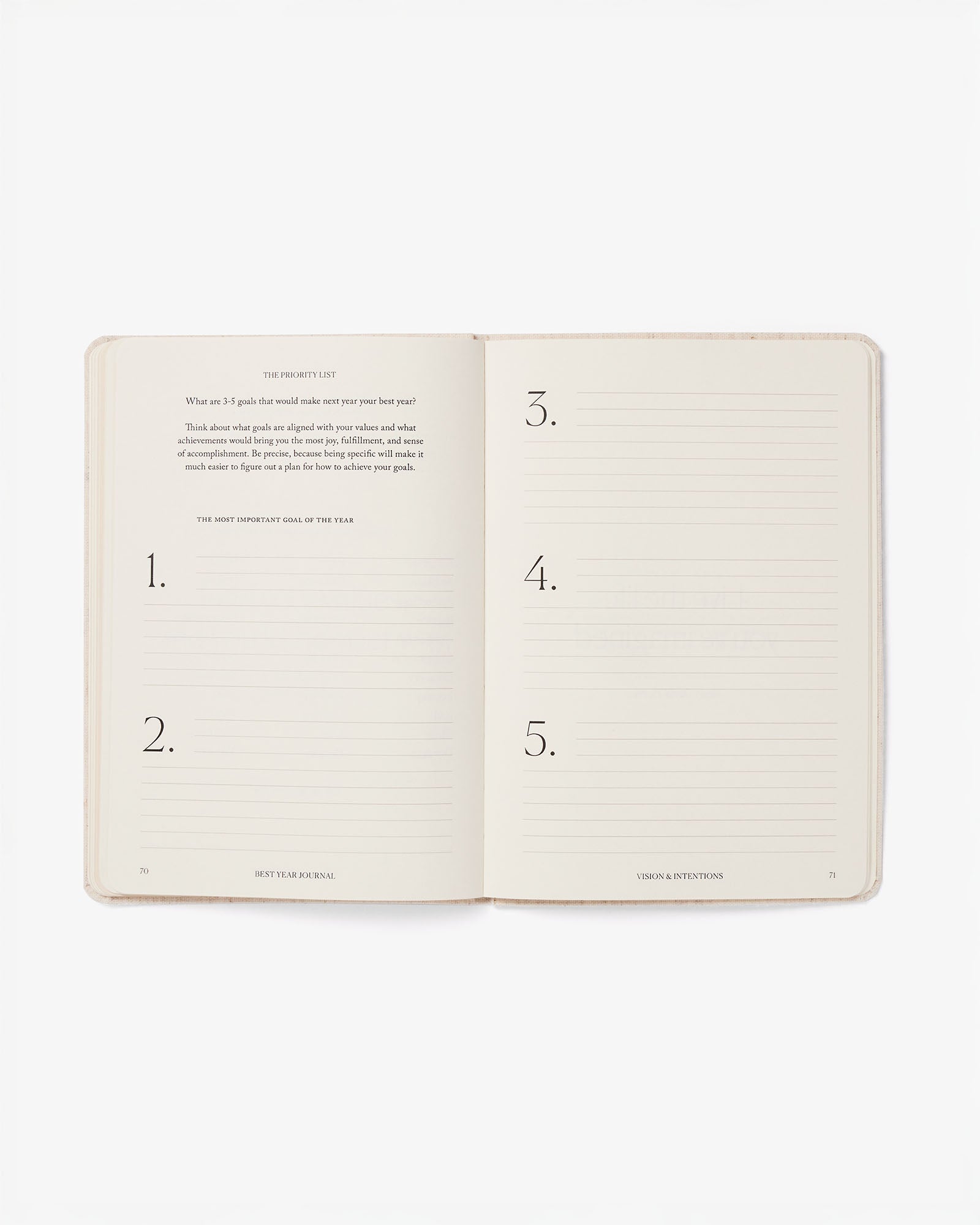 Black Best Year Journal Essential mindfulness journal by Intelligent Change with lined pages for reflection and goal setting.