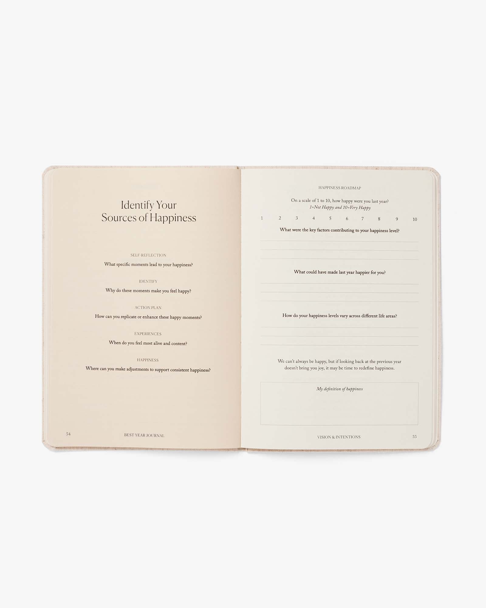 Black Best Year Journal Essential by Intelligent Change, a mindfulness journal with a sleek cover and thoughtful layout.