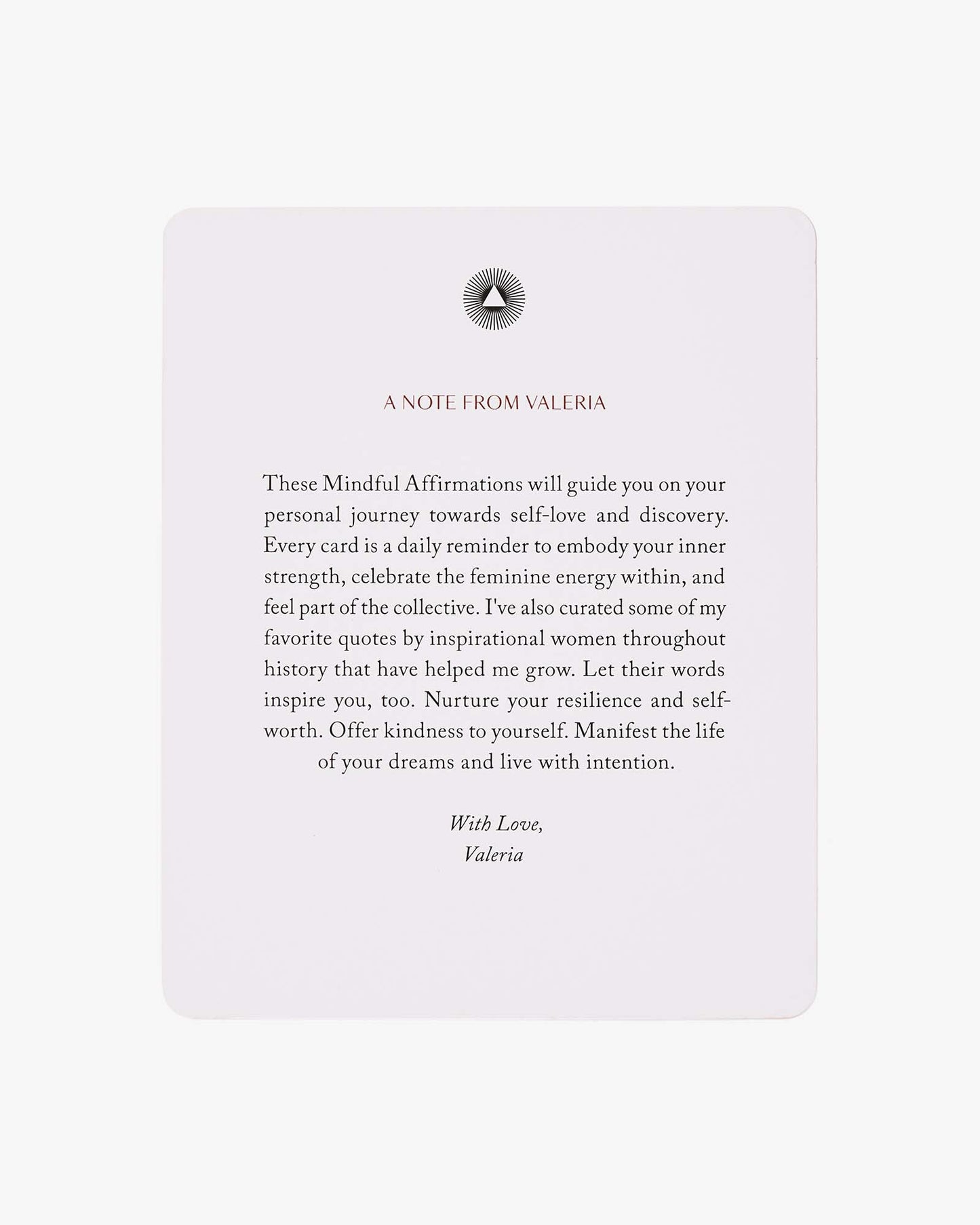 Mindful affirmations for women by Valeria Lipovetsky, featuring positive messages on a calming background from Intelligent Change.