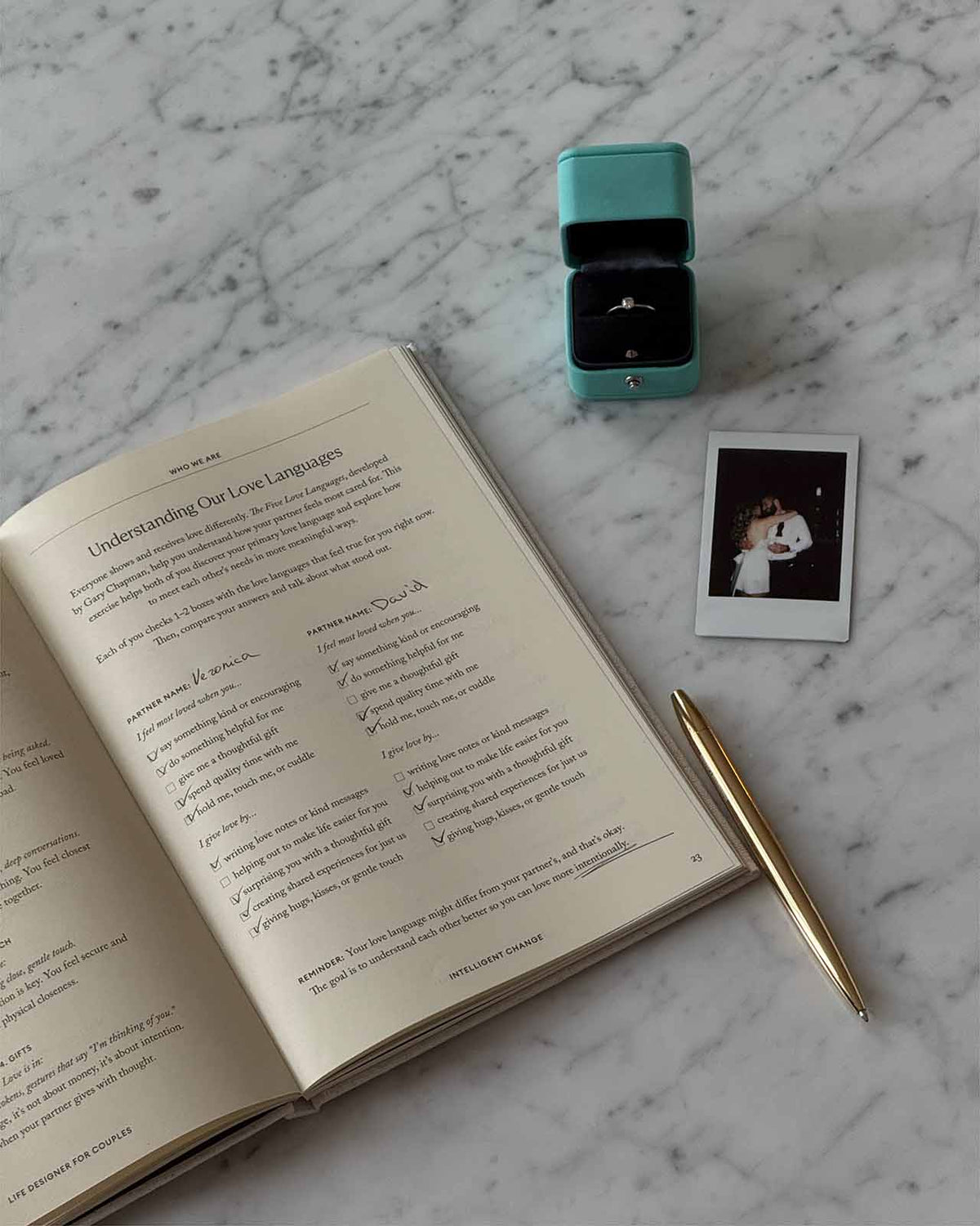 Life Designer Journal for Couples by Intelligent Change, featuring a closed hardcover journal with a motivational design.
