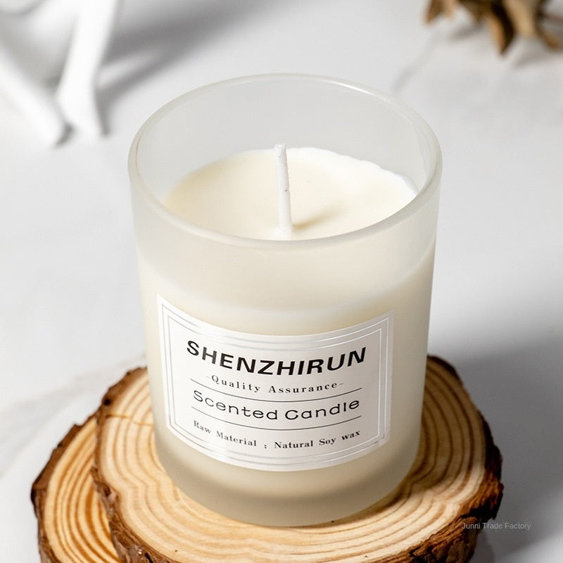 Eprolo aromatic scented mini soy wax candle for home decor, indoor desktop fragrance with warm flickering flame.