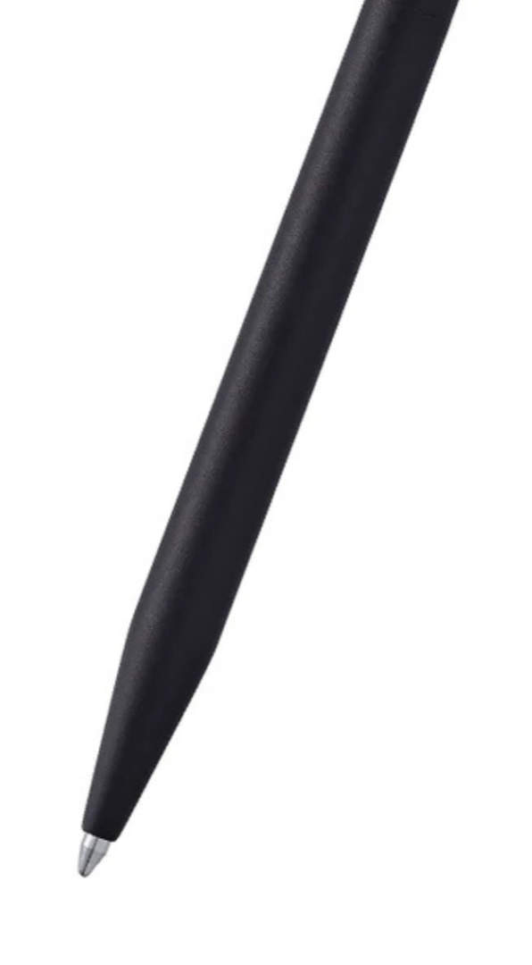 A.T. Cross Click™ Classic Black Ballpoint Pen with sleek black barrel and silver accents, designed for smooth writing.