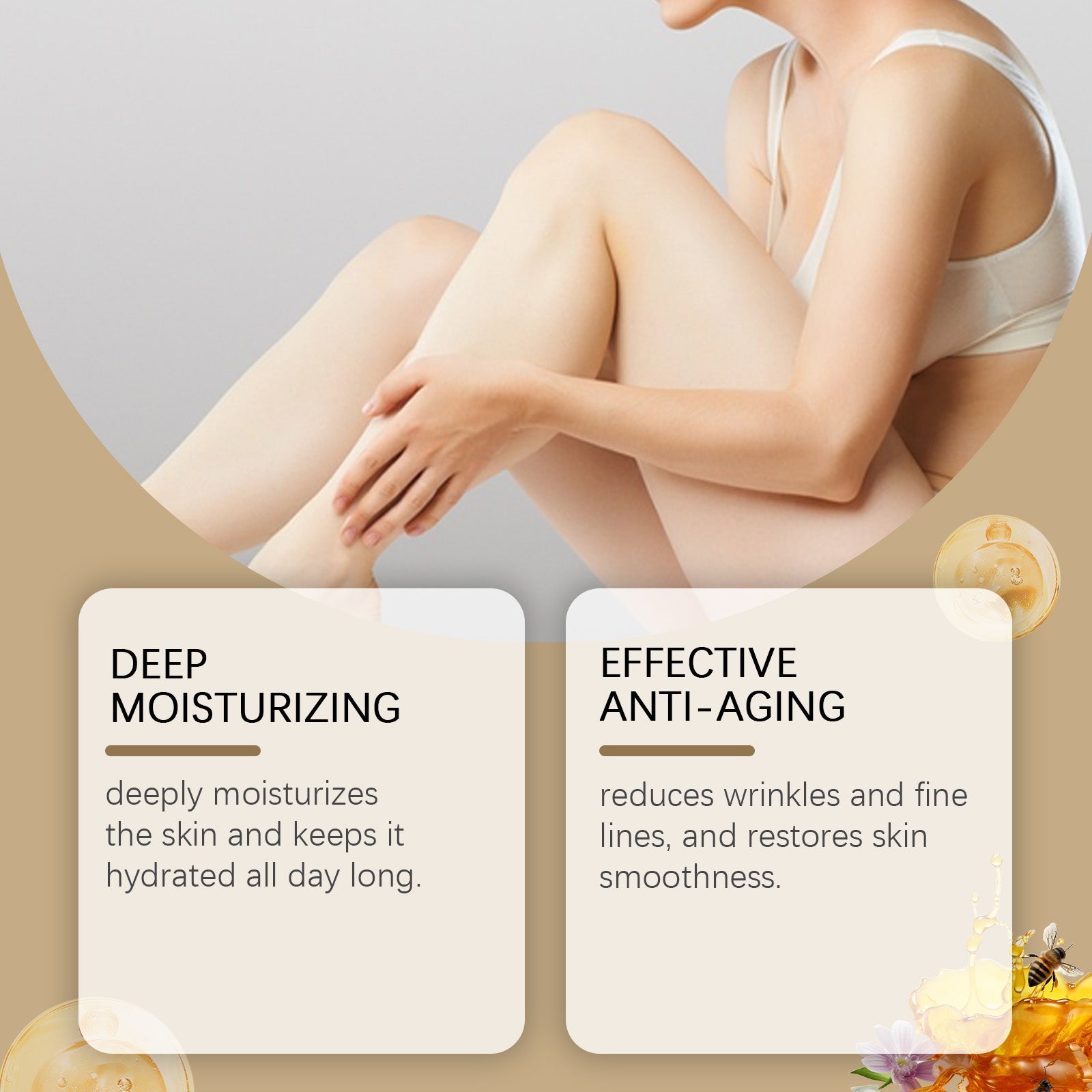 eprolo WoodSleep Butter Fed Moisturizer with smooth, creamy body lotion in a white jar, showcasing its hydrating formula