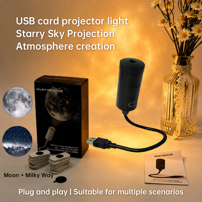 eprolo USB star projector displaying calming star patterns on a wall, ideal for relaxation and creating a soothing ambiance.