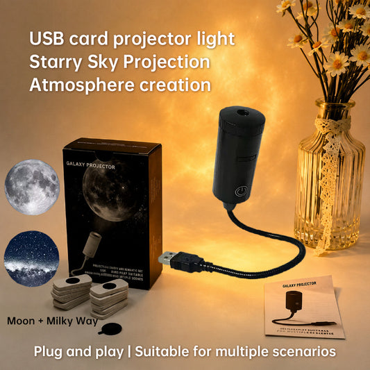 eprolo USB star projector displaying calming star patterns on a wall, ideal for relaxation and creating a soothing ambiance.