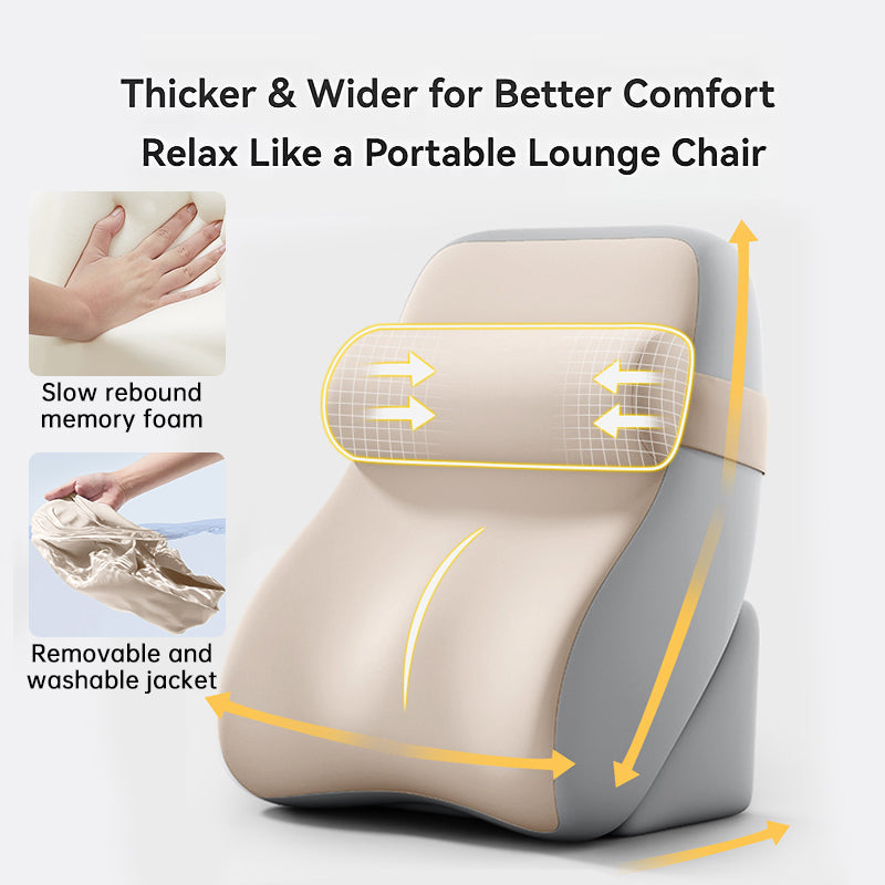 Eprolo large memory foam reading pillow with adjustable backrest and armrests for comfortable relaxation in bed or chair