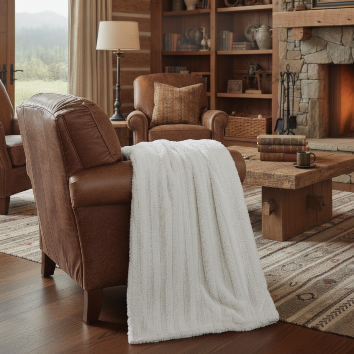 Tache White Ivory Polar Faux Fur and Sherpa Throw Blanket showing soft, plush fabric and cozy texture for luxurious comfort.