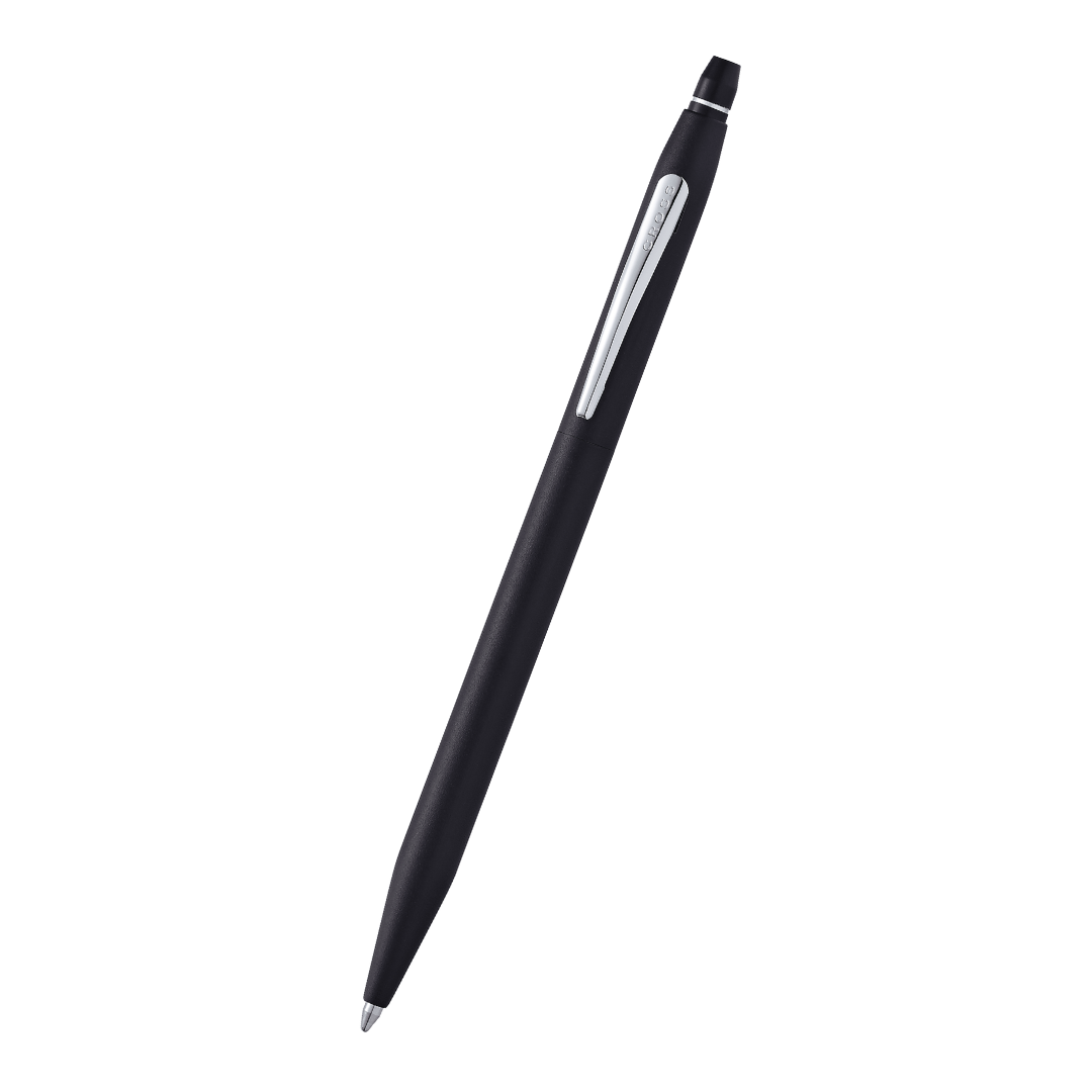 A.T. Cross Click™ Classic Black Ballpoint Pen with sleek black barrel and silver accents, displayed on a white background.
