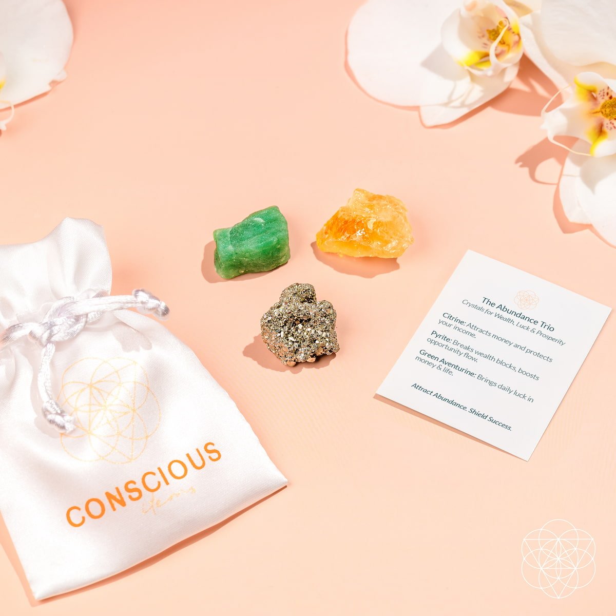 The Abundance Trio home decoration by Conscious Items featuring three decorative pieces with natural textures and earthy tones.